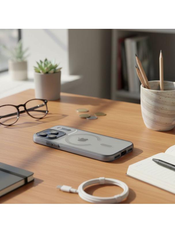 Futerał do iPhone 16 Flexline Mag Cover zgodny z MagSafe szary