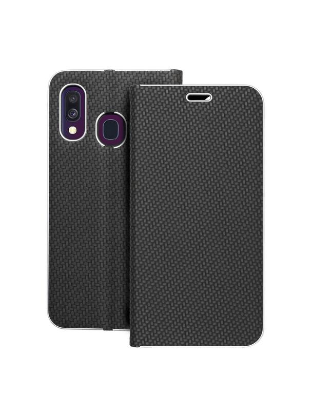 Kabura LUNA Book Carbon do SAMSUNG A40 czarny