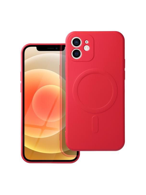 Futerał SILICONE MAG COVER kompatybilny z MagSafe do IPHONE 12 czerwony