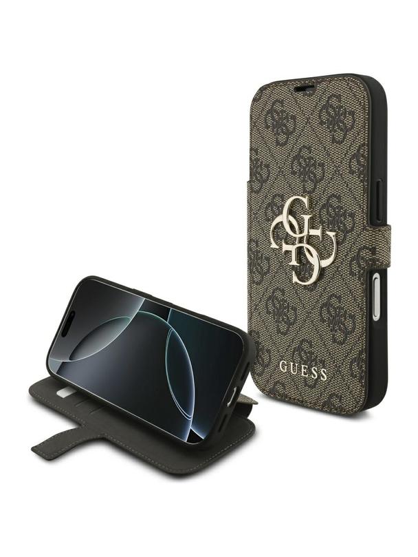 GUESS kabura do IPHONE 17 Pro GUBKP17L4GMGBR (PU 4G Metal Logo) brązowa