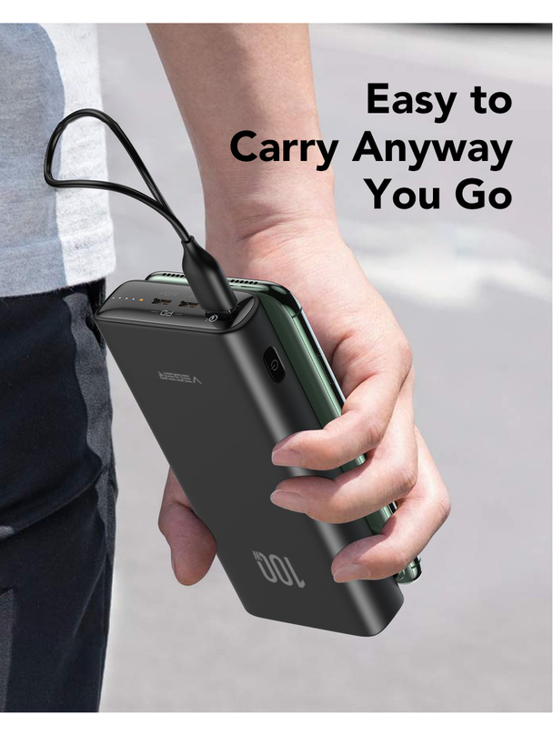 Powerbank Veger T100 (W2032C-100) PD QC3.0 5A 100W 20000 mAh czarny