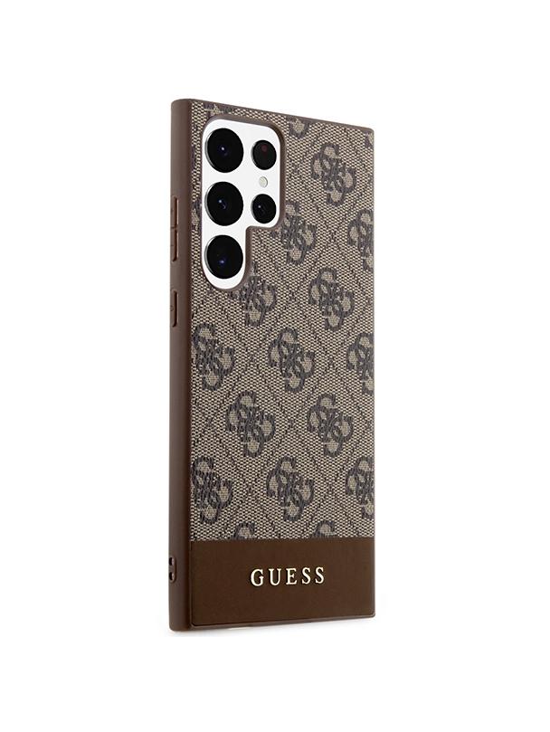 GUESS futerał do SAMSUNG S24 Ultra GUHCS24LG4GLBR (4G Bottom Stripe) brązowy