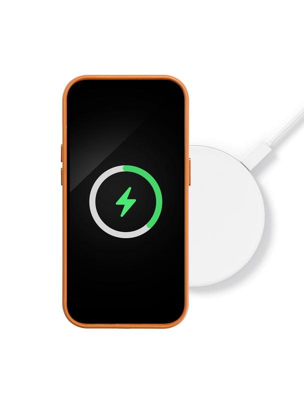 Futerał LEATHER MAG COVER kompatybilny z MagSafe do IPHONE 16 Plus pomarańczowy