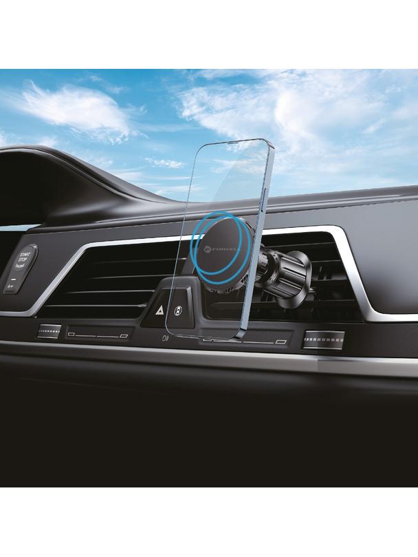 Uchwyt na telefon do samochodu magnetyczny Forcell F-Grip MagElite do kratki czarny