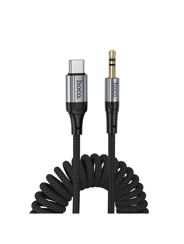 Kabel AUX Jack 3,5 mm do USB C Hoco 1,5 m UPA33B czarny