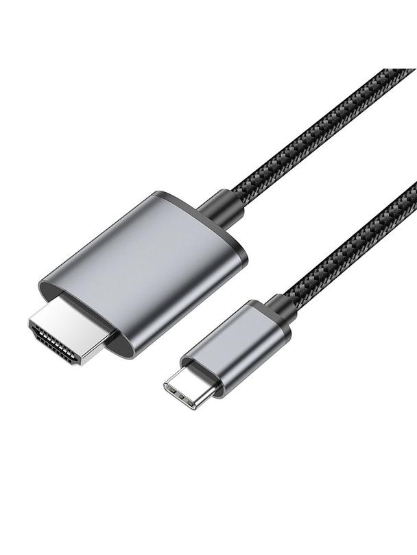 Kabel USB C do HDMI Hoco 4K 30Hz 2 m UA27 stalowy szary