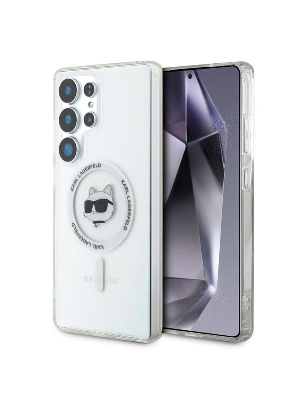 KARL LAGERFELD futerał do SAMSUNG S25 Ultra KLHMS25LHLSCHH (Magnetic IML Metal Choupette Head) biały