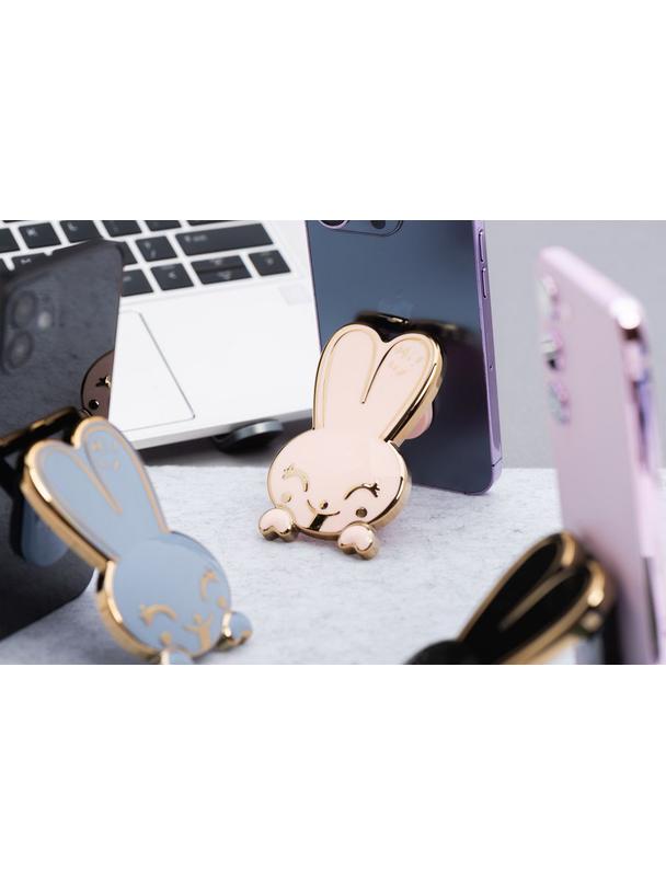 Stojak na telefon KRÓLICZEK - naklejany - niebieski