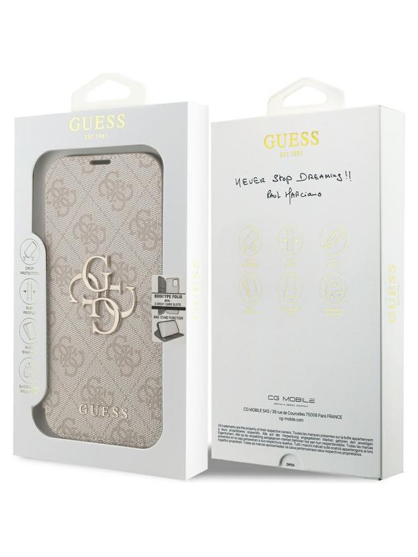 GUESS kabura do IPHONE 17 Pro GUBKP17L4GMGPI (PU 4G Metal Logo) różowa