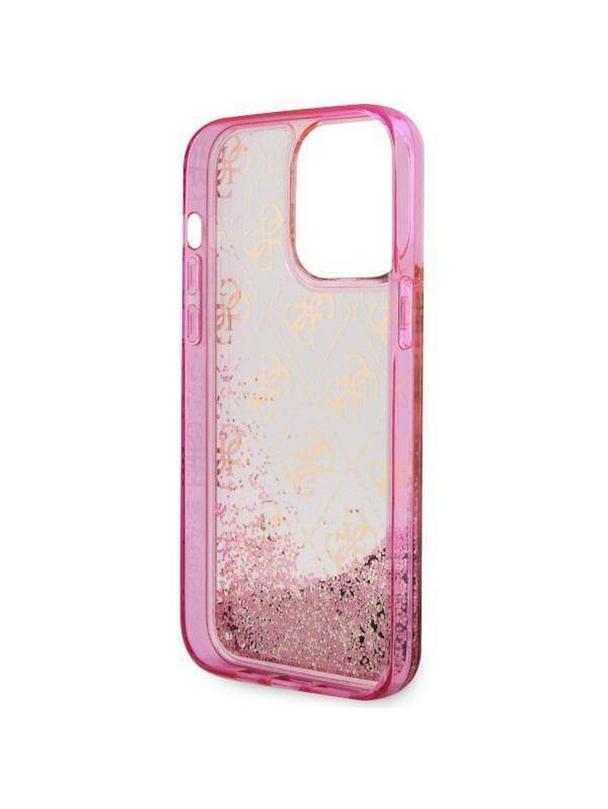 GUESS futerał do IPHONE 14 Pro GUHCP14LLC4PSGP (Liquid Glitter 4G Translucent) różowy