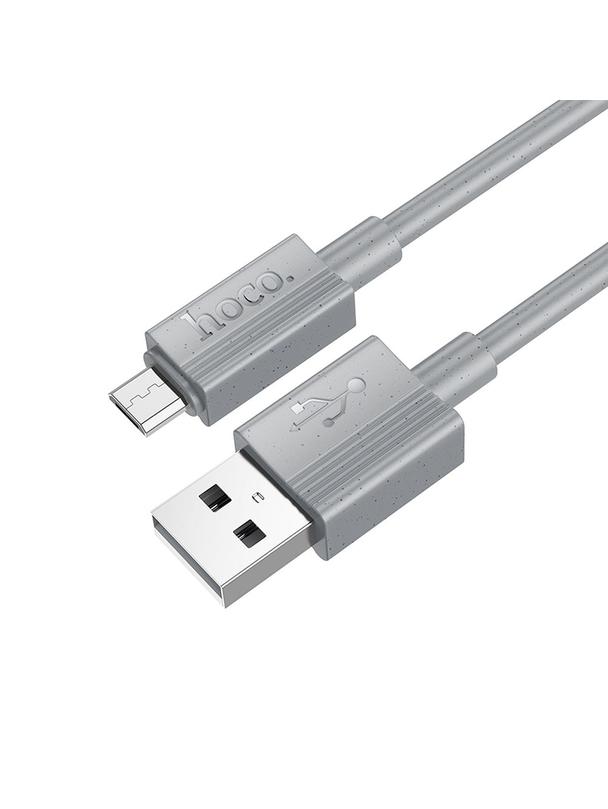 Kabel USB A do Micro USB Hoco 2,4A 1 m X107 szary
