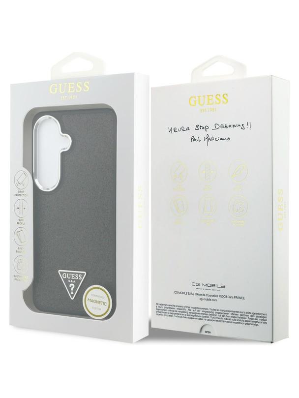 GUESS futerał do SAMSUNG S26 GUHMS26SPFGTSCMK (Fixed Glitter Triangle MagSafe) czarny