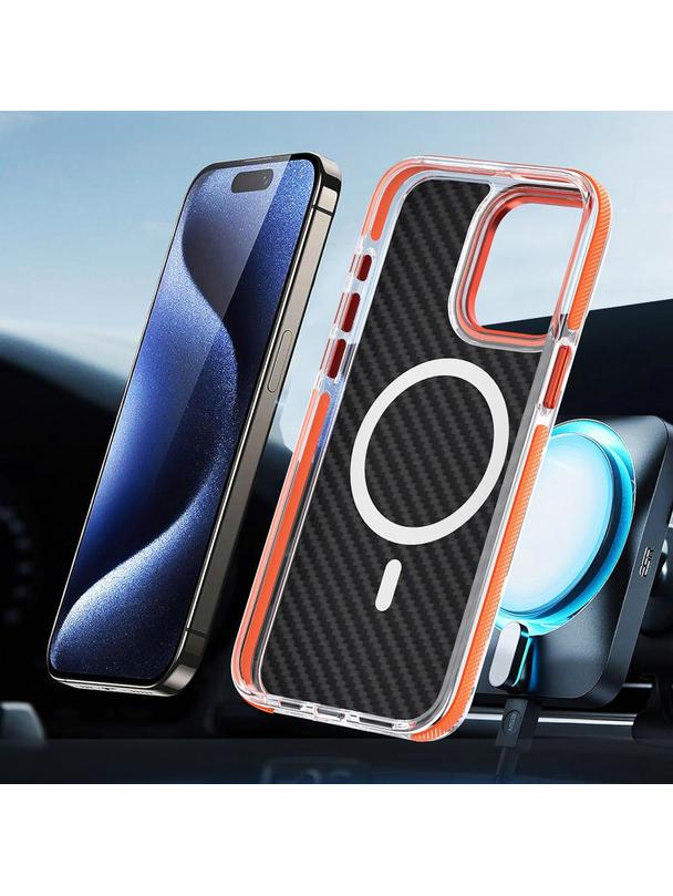 Futerał FIBER kompatybilny z MagSafe do XIAOMI Redmi Note 15 Pro 5G pomarańczowy