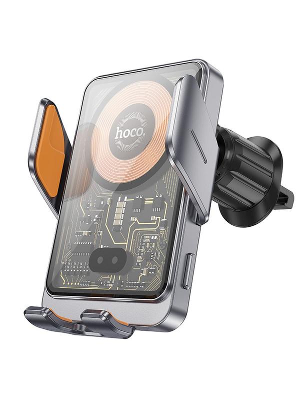 Uchwyt na telefon do samochodu indukcyjny Hoco 15 W do kratki HW7 szary