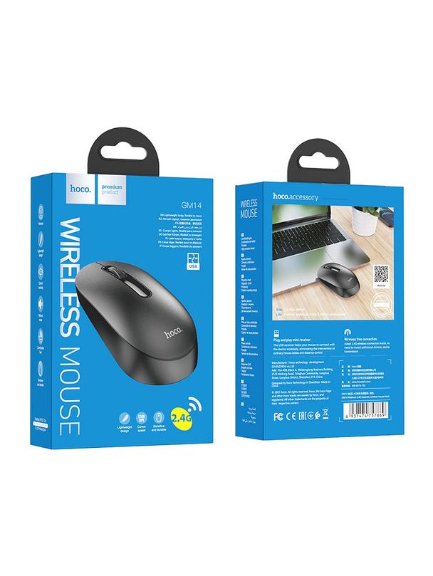 Myszka bezprzewodowa Hoco 2,4G 1200 dpi GM14 czarna