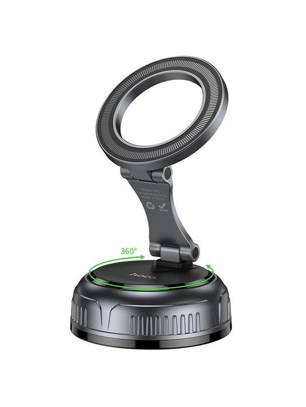 Uchwyt na telefon do samochodu magnetyczny Hoco z regulowaną przyssawką H92 czarno szary