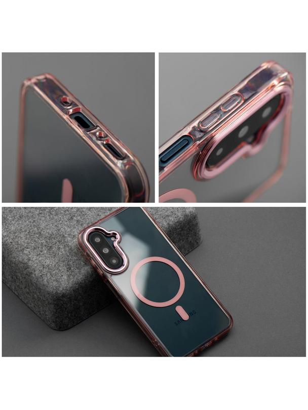 Futerał FRAME CLEAR HYBRID MAG COVER kompatybilny z MagSafe do SAMSUNG A17 pudrowy róż