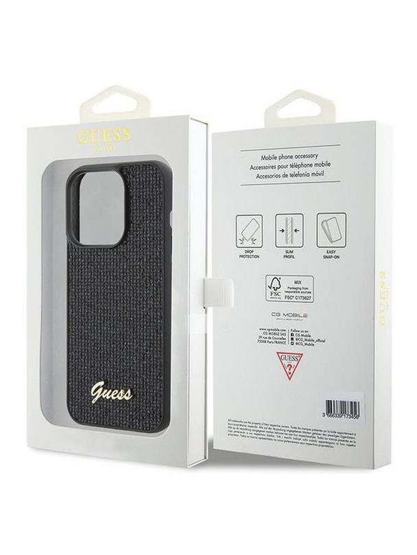 GUESS futerał do IPHONE 15 Pro GUHCP15LPMSDGSK (Disco Script Metal) czarny