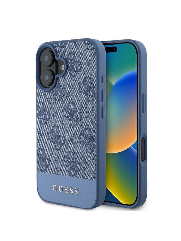 GUESS futerał do IPHONE 16 GUHCP16SG4GLBL (4G PU Bottom Stripe) niebieski