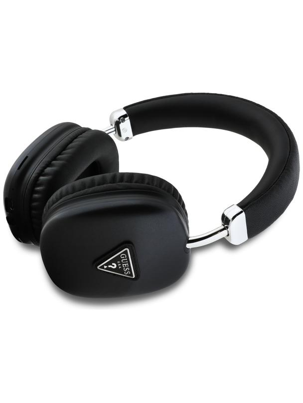 Słuchawki bezprzewodowe nauszne Guess Metallic Triangle Logo czarne