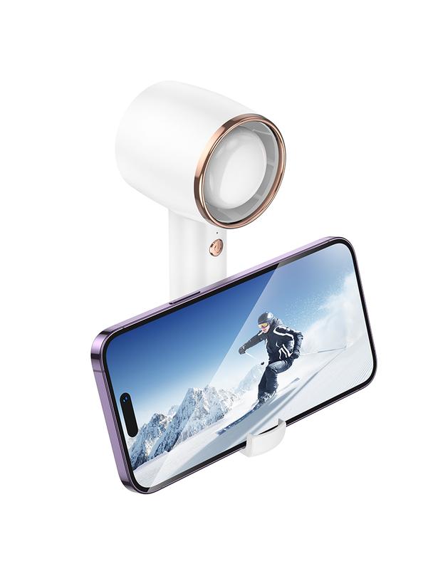 Wentylator przenośny Hoco super szybki z podstawką na telefon HX21 biały