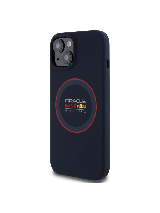 RED BULL futerał do IPHONE 15 kompatybilny z MagSafe RBHMP15S24SIILVR (Silicone red Ring) navy