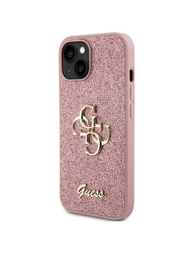 GUESS futerał do IPHONE 15 GUHCP15SHG4SGP (Fixed Glitter Big 4G) różowy