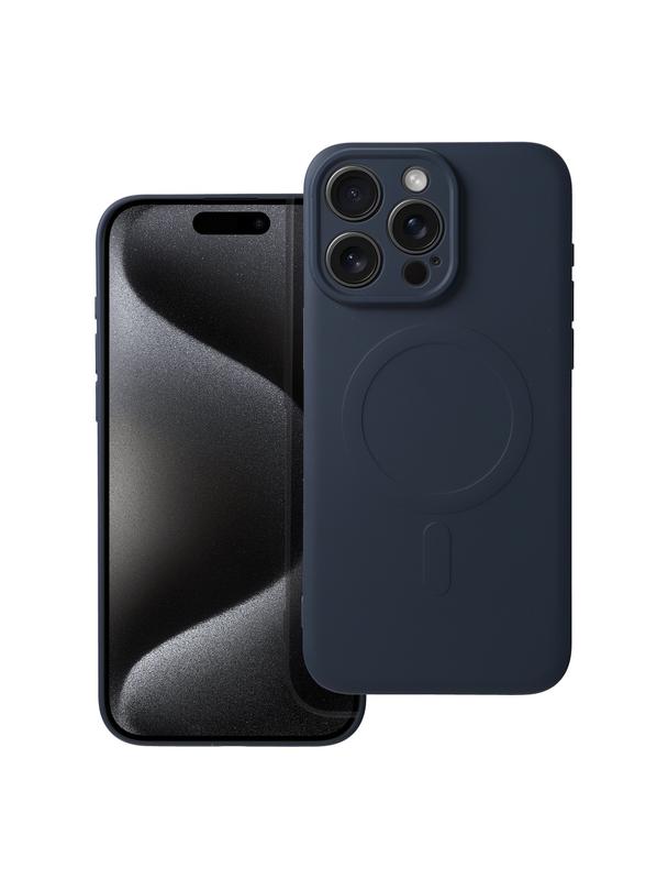 Futerał SILICONE MAG COVER kompatybilny z MagSafe do IPHONE 15 Pro Max tytanowy niebieski