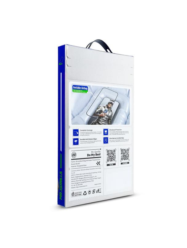 Szkło Hartowane 5D Mr. Monkey Glass - Apple iPhone 15 Pro czarny (Airbag Anti-broken)