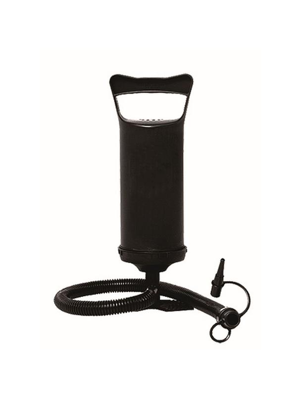 Dmuchany materac turystyczny dwuosobowy z welurowym wykończeniem + pompka 67002 niebieski