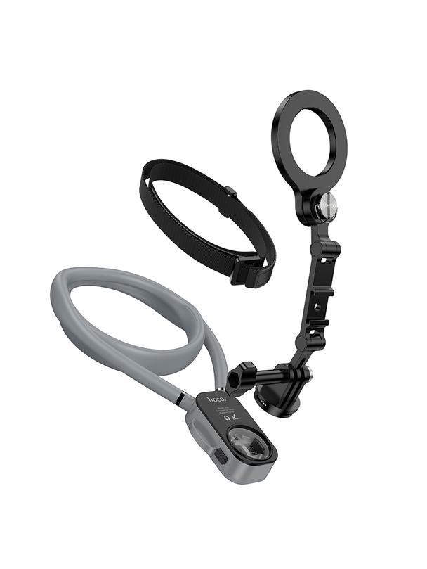 Uchwyt na telefon na szyję magnetyczny  Hoco K31 szaro czarny