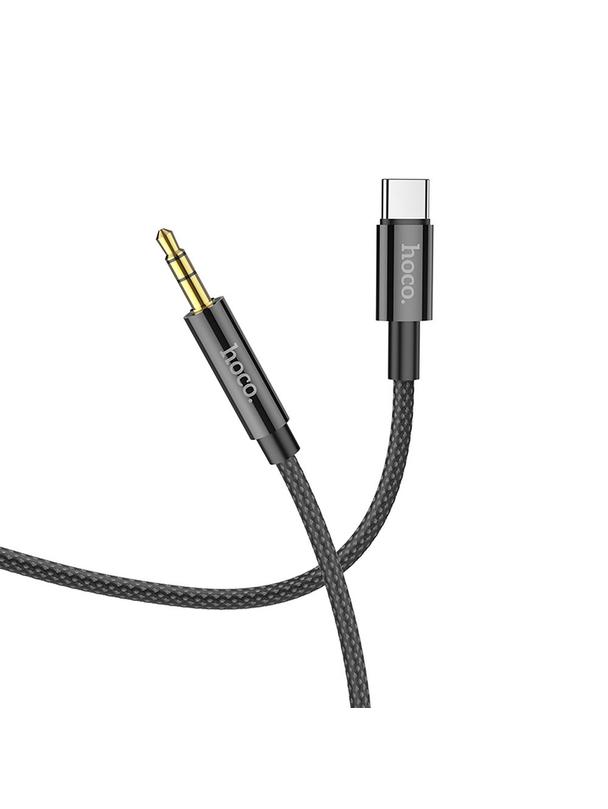 Kabel AUX Jack 3,5 mm do USB C Hoco 1 m UPA19 czarny