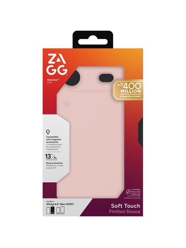 ZAGG futerał MANHATTAN SNAP kompatybilny z MagSafe do IPHONE 17 Air pink blush