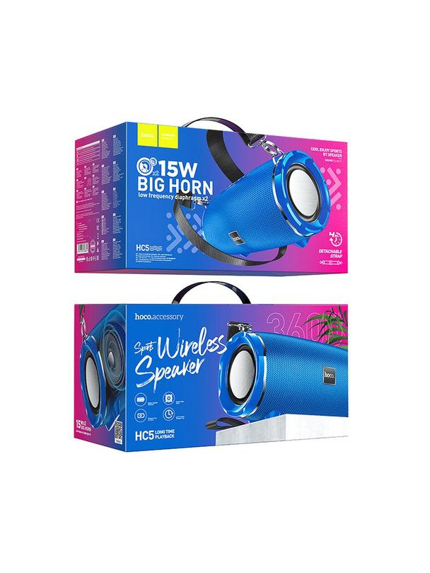 Głośnik bluetooth 2 x 15W 4h Hoco HC5 niebieski