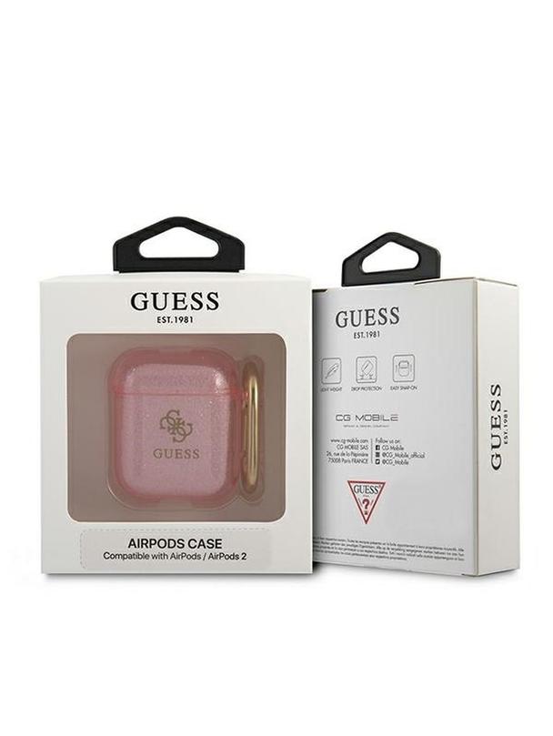GUESS futerał do APPLE AirPods 1/2 GUA2UCG4GP (Glitter Collection) różowy