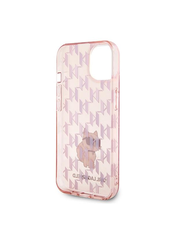 KARL LAGERFELD futerał do IPHONE 15 KLHCP15SHNCMKLP (Monogram) różowy
