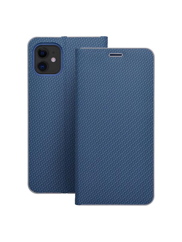 Kabura LUNA Book Carbon do IPHONE 15 niebieski