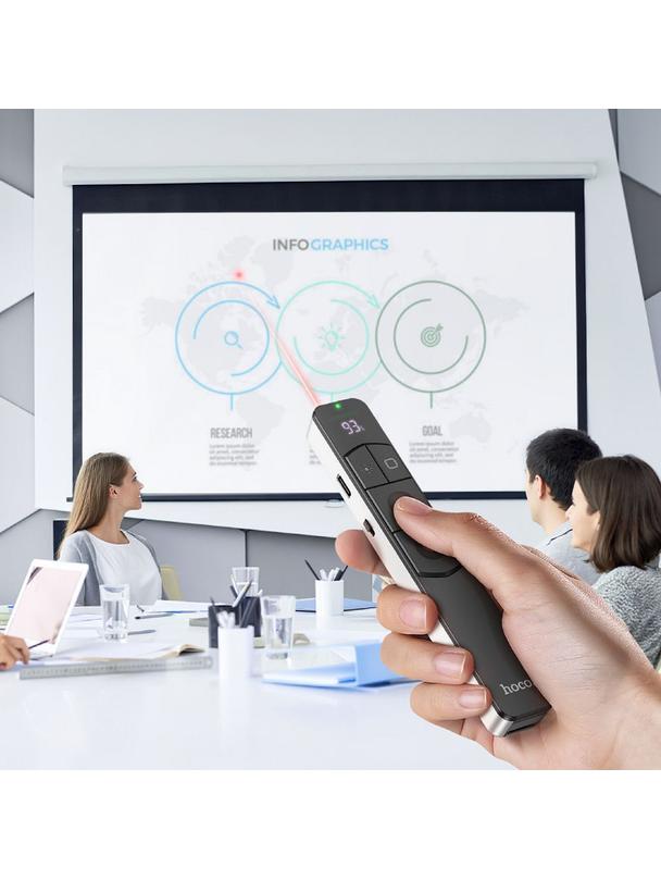 Wskaźnik laserowy bezprzewodowy Hoco bluetooth GM202 srebrny