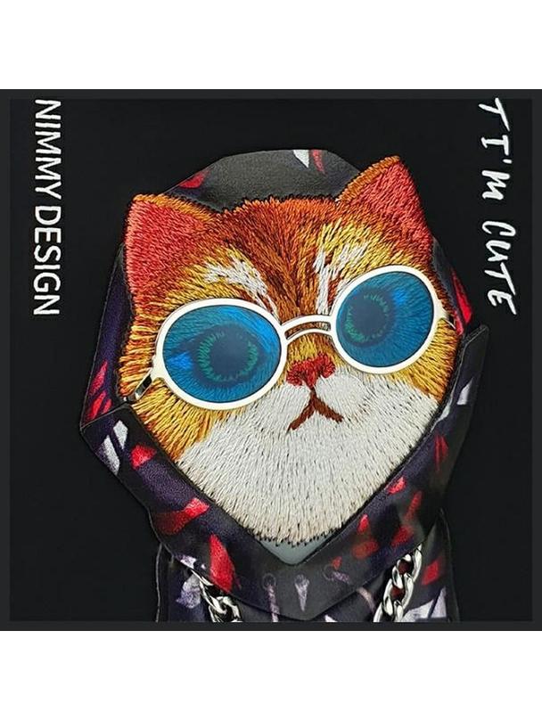 NIMMY futerał GLASSES COOL CAT do IPHONE 15 Pro Max czarny