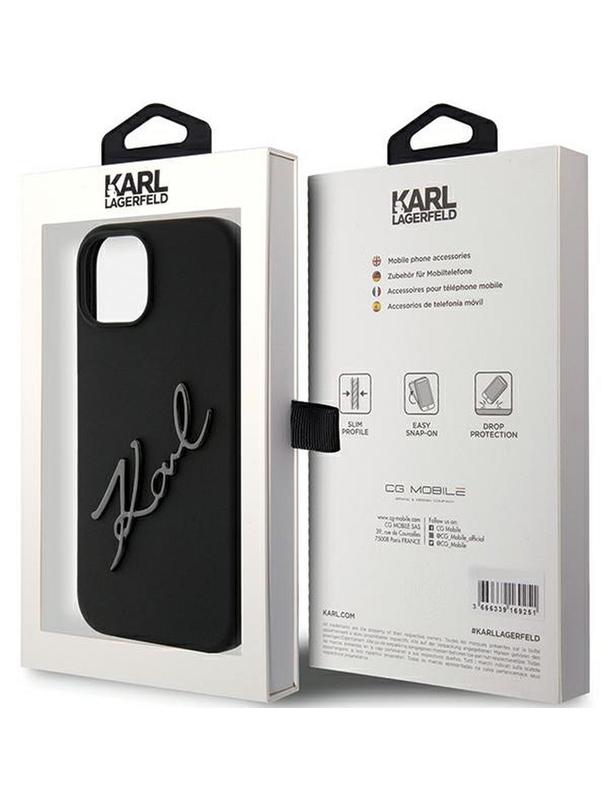 KARL LAGERFELD futerał do IPHONE 15 KLHCP15SSKSBMCK (Silicone Karl Script Logo) czarny