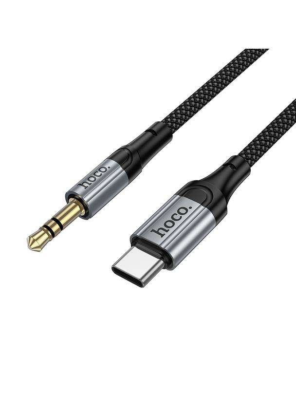 Kabel AUX Jack 3,5 mm do USB C Hoco 1,5 m UPA33B czarny
