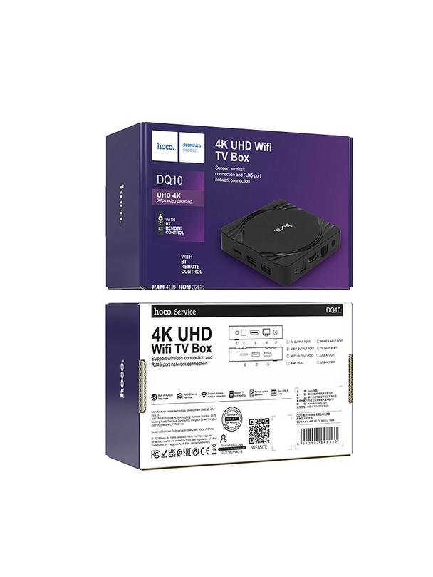 TV box Hoco WiFi 4K Android  DQ10 czarny