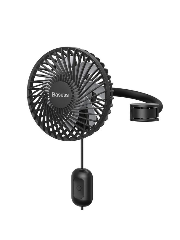 BASEUS wentylator / wiatrak samochodowy na zagłówek na USB czarny CXQC-B03.