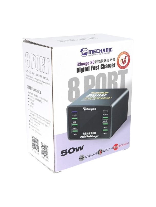 MECHANIC iCharge 8C Ładowarka serwisowa 8 portów PD QC3.0