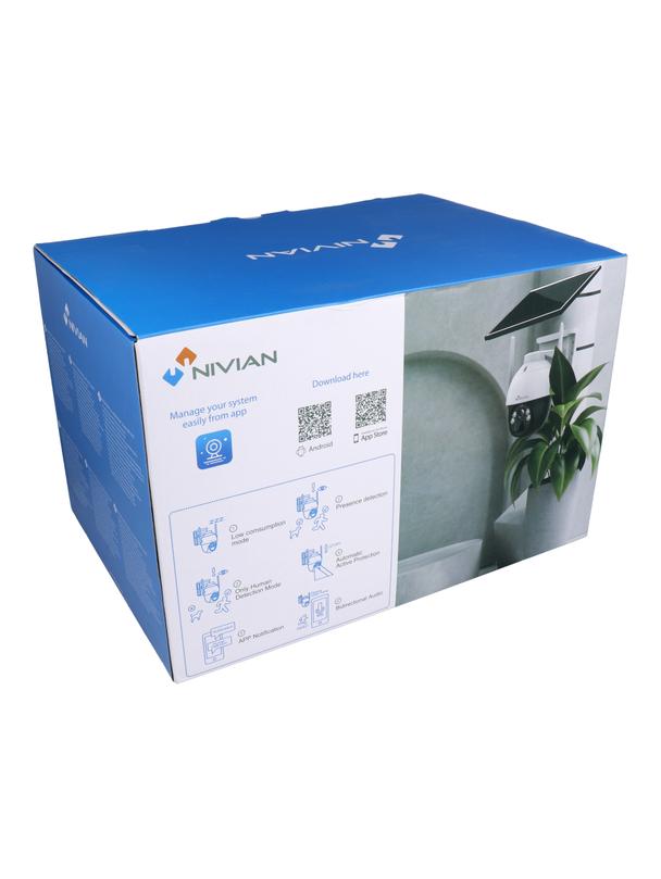 NIVIAN RETAIL kamera zewnętrzna solarna 4G NV-CAM02S-SOLAR4G biała
