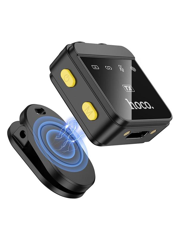 Mikrofon krawatowy bezprzewodowy Lightning / USB C Hoco 2 szt L17 czarny