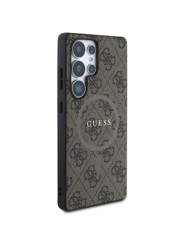 GUESS futerał do SAMSUNG S25 Ultra GUHMS25LG4GFRW (Magnetic PU 4G Ring Classic Logo) brązowy