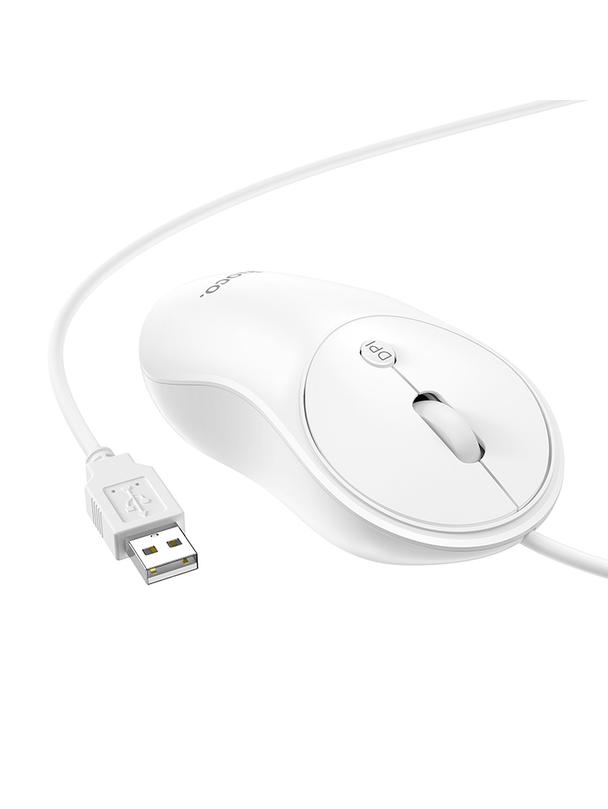 Myszka przewodowa Hoco USB A 1600 dpi GM13 biała
