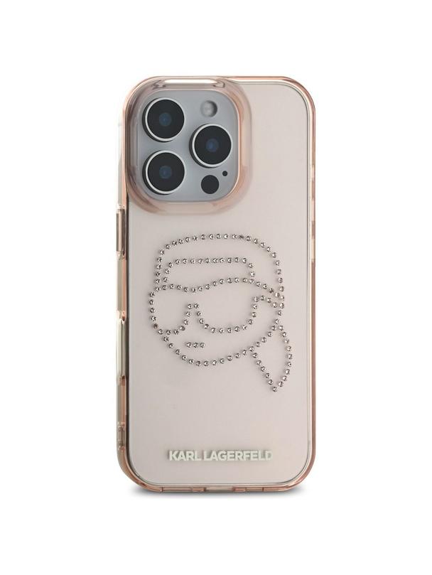 KARL LAGERFELD futerał do IPHONE 16 Pro KLHCP16LHKHDCELP (IML Rhinestones S K Head) różowy