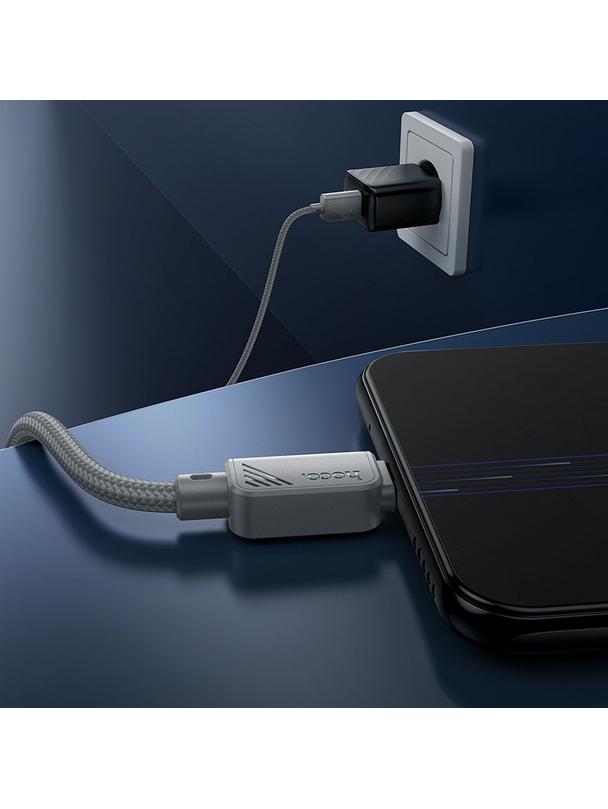 Kabel USB A do Micro USB Hoco 2,4A 1 m X113 szary